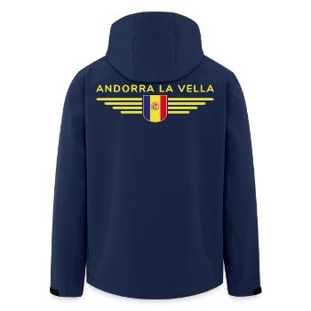 Design de t-shirt Fan d’Andorre-la-Vieille - Veste softshell homme en polyester recyclé Stanley/Stella - marine - Dos - AI Model Male 185 light (185cm)