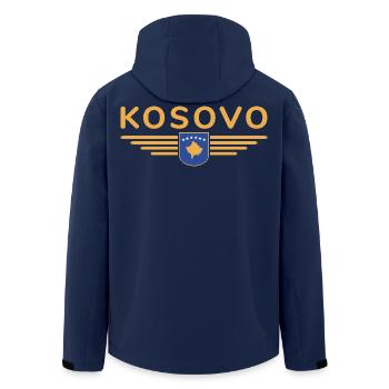 Conception du t-shirt Kosovo Fan - Veste softshell homme en polyester recyclé Stanley/Stella - marine - Dos - AI Model Male 185 light (185cm)
