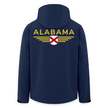 Alabama Fan T-Shirt – USA-Style - Recycelte Männer Softshell-Jacke von Stanley/Stella - Navy - Hinten - AI Model Male 185 light (185cm)