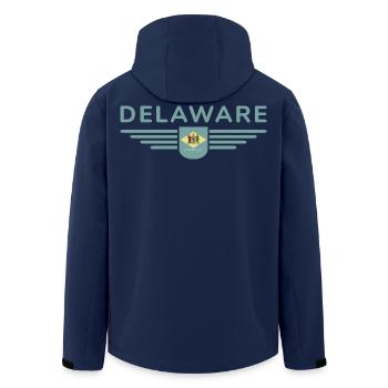 Delaware Fan T-Shirt – Küste & Charme - Recycelte Männer Softshell-Jacke von Stanley/Stella - Navy - Hinten - AI Model Male 185 light (185cm)