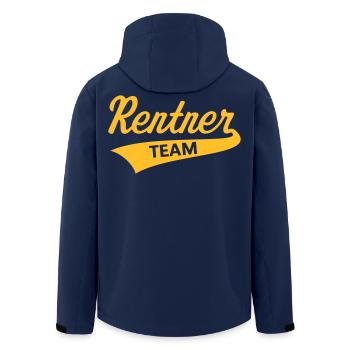 Rentner Team (Senioren Team / Gold) - Recycelte Männer Softshell-Jacke von Stanley/Stella - Navy - Hinten - AI Model Male 185 light (185cm)