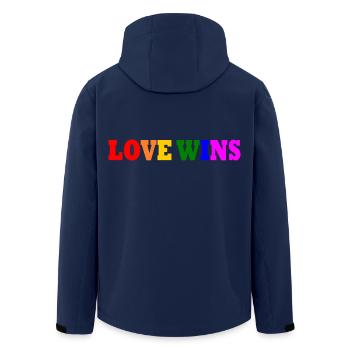 Love wins - Veste softshell homme en polyester recyclé Stanley/Stella - marine - Dos - AI Model Male 185 light (185cm)