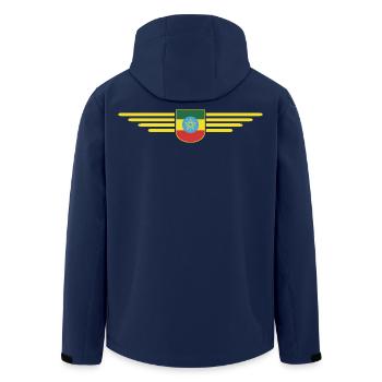 Ethiopia Design – Pride and Culture - Men’s Recycled Softshell Jacket by Stanley/Stella - navy - Back - AI Model Male 185 light (185cm)