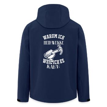 Heimwerken - Warum ich Heimwerke, weil ich es kann - Recycelte Männer Softshell-Jacke von Stanley/Stella - Navy - Hinten - AI Model Male 185 light (185cm)
