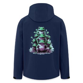 Lustige Frösche - Recycelte Männer Softshell-Jacke von Stanley/Stella - Navy - Hinten - AI Model Male 185 light (185cm)