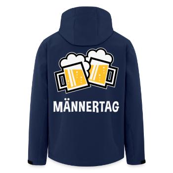 Männertag (Bier Prosit Bayrische Bierkrüge / 3C) - Recycelte Männer Softshell-Jacke von Stanley/Stella - Navy - Hinten - AI Model Male 185 light (185cm)