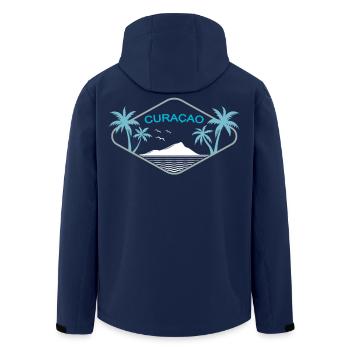 Curacao Dream Beach Island Vacation in the Caribbean - Men’s Recycled Softshell Jacket by Stanley/Stella - navy - Back - AI Model Male 185 light (185cm)