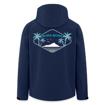 Bora Bora Palm Island Beach Vacation in Polynesia - Men’s Recycled Softshell Jacket by Stanley/Stella - navy - Back - AI Model Male 185 light (185cm)