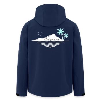 Curacao Insel mit Palmen Traumurlaub Reiseziel - Recycelte Männer Softshell-Jacke von Stanley/Stella - Navy - Hinten - AI Model Male 185 light (185cm)