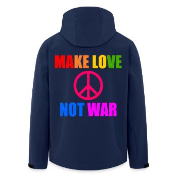 Make love not war - Men’s Recycled Softshell Jacket by Stanley/Stella - navy - Back - AI Model Male 185 light (185cm)