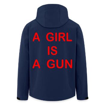 A girl is a gun - Veste softshell homme en polyester recyclé Stanley/Stella - marine - Dos - AI Model Male 185 light (185cm)