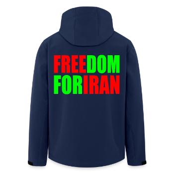 Freedom for iran - Men’s Recycled Softshell Jacket by Stanley/Stella - navy - Back - AI Model Male 185 light (185cm)