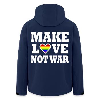 Make love not war - Men’s Recycled Softshell Jacket by Stanley/Stella - navy - Back - AI Model Male 185 light (185cm)