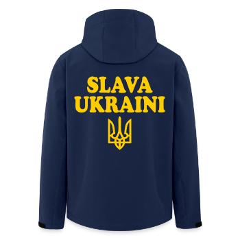 Ukraine - Men’s Recycled Softshell Jacket by Stanley/Stella - navy - Back - AI Model Male 185 light (185cm)