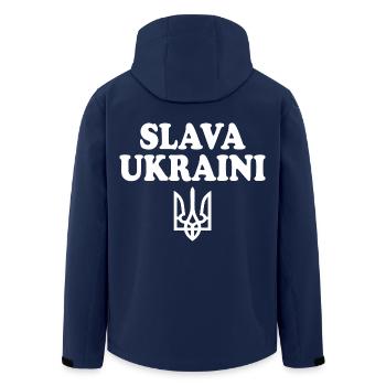 Slava ukraini - Men’s Recycled Softshell Jacket by Stanley/Stella - navy - Back - AI Model Male 185 light (185cm)
