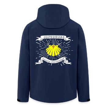 Jakobsweg Camino de Portugues Strahlender Weg - Recycelte Männer Softshell-Jacke von Stanley/Stella - Navy - Hinten - AI Model Male 185 light (185cm)