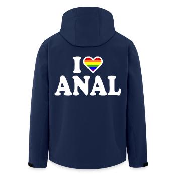 I love anal - Men’s Recycled Softshell Jacket by Stanley/Stella - navy - Back - AI Model Male 185 light (185cm)
