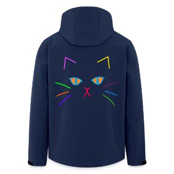Colorful Cats Face Cat Kitten - Men’s Recycled Softshell Jacket by Stanley/Stella - navy - Back - AI Model Male 185 light (185cm)