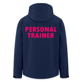 Personal trainer - Recycelte Männer Softshell-Jacke von Stanley/Stella - Navy - Hinten - AI Model Male 185 light (185cm)