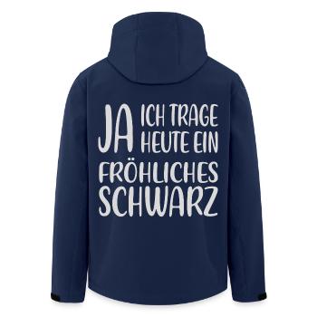 Fröhliches Schwarz – Statementshirt - Recycelte Männer Softshell-Jacke von Stanley/Stella - Navy - Hinten - AI Model Male 185 light (185cm)