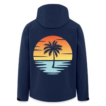 Sonnenuntergang am Strand - Recycelte Männer Softshell-Jacke von Stanley/Stella - Navy - Hinten - AI Model Male 185 light (185cm)