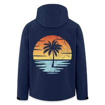 Beach Sunset - Men’s Recycled Softshell Jacket by Stanley/Stella - navy - Back - AI Model Male 185 light (185cm)