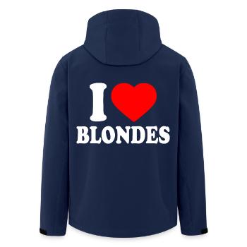 I love blondes - Recycelte Männer Softshell-Jacke von Stanley/Stella - Navy - Hinten - AI Model Male 185 light (185cm)