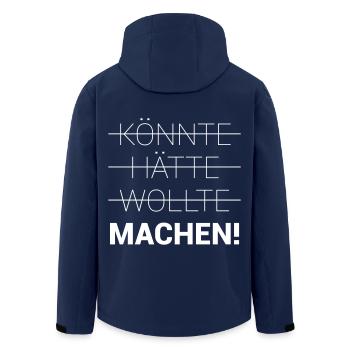 Könnte Hätte Wollte Machen - Recycelte Männer Softshell-Jacke von Stanley/Stella - Navy - Hinten - AI Model Male 185 light (185cm)