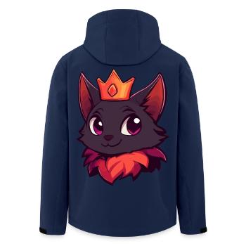 Cute Crowned Cat with Playful Smile - Men’s Recycled Softshell Jacket by Stanley/Stella - navy - Back - AI Model Male 185 light (185cm)