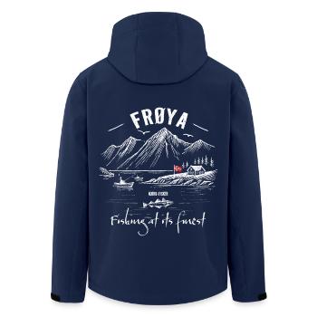 Fishing at its finest - Frøya - Norway - Men’s Recycled Softshell Jacket by Stanley/Stella - navy - Back - AI Model Male 185 light (185cm)