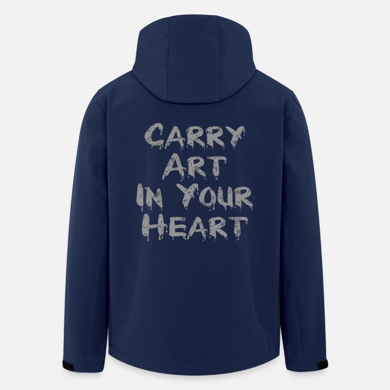 Carry Art in your Heart - Grey Distorted Dripping - Men’s Recycled Softshell Jacket by Stanley/Stella - navy