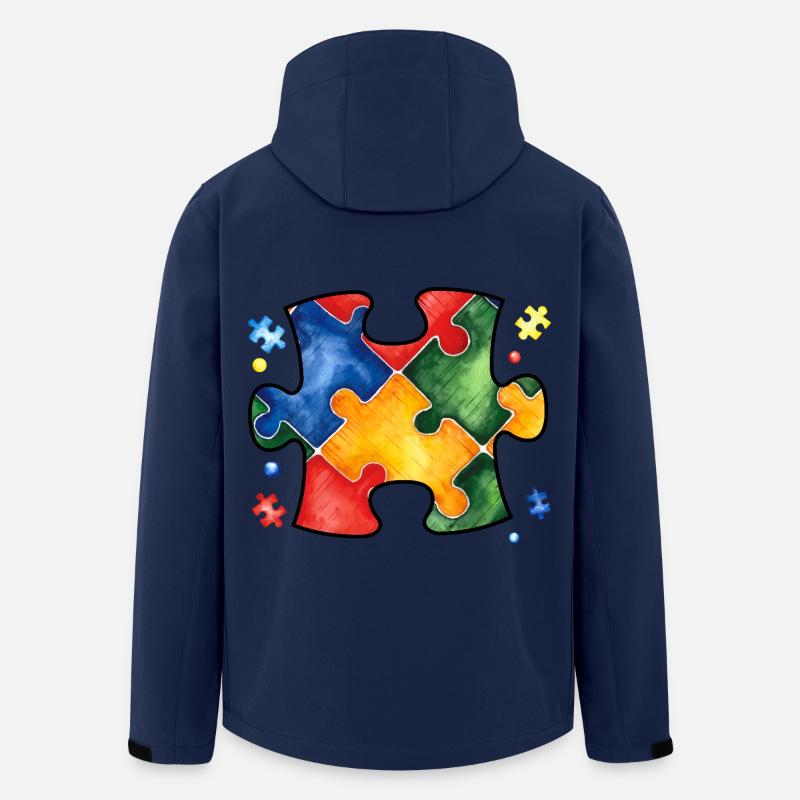 Autismus-Puzzle - Recycelte Männer Softshell-Jacke von Stanley/Stella - Navy