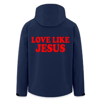 Love like jesus - Recycelte Männer Softshell-Jacke von Stanley/Stella - Navy - Hinten - AI Model Male 185 light (185cm)