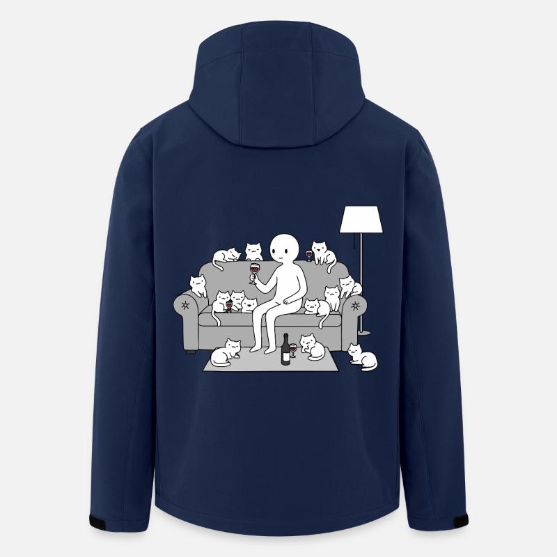 Katzen und Wein - Recycelte Männer Softshell-Jacke von Stanley/Stella - Navy