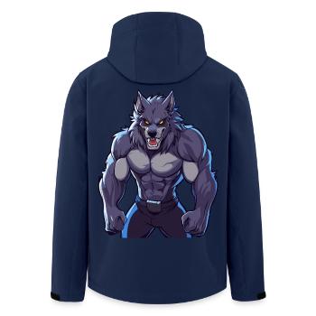 Wilde, muskulöse Werwolf-Illustrationskunst - Recycelte Männer Softshell-Jacke von Stanley/Stella - Navy - Hinten - AI Model Male 185 light (185cm)