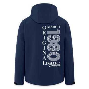 45ème anniversaire cadeau mari Original mars 1980 - Veste softshell homme en polyester recyclé Stanley/Stella - marine - Dos - AI Model Male 185 light (185cm)