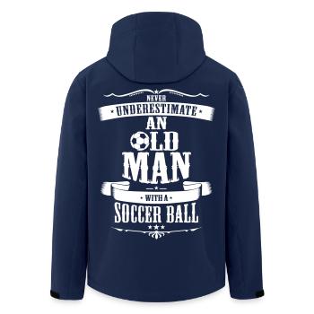 Never Underestimate An Old Man With Soccer Ball - Recycelte Männer Softshell-Jacke von Stanley/Stella - Navy - Hinten - AI Model Male 185 light (185cm)