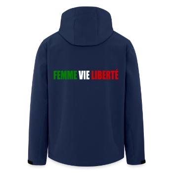 Femme vie liberte - Recycelte Männer Softshell-Jacke von Stanley/Stella - Navy - Hinten - AI Model Male 185 light (185cm)