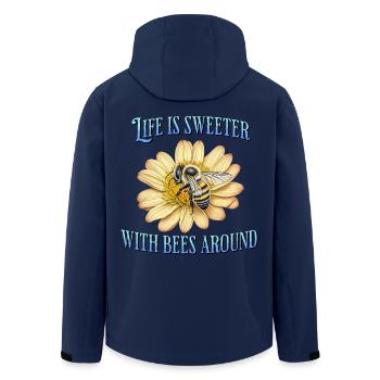Life is sweeter with bees around - Men’s Recycled Softshell Jacket by Stanley/Stella - navy - Back - AI Model Male 185 light (185cm)