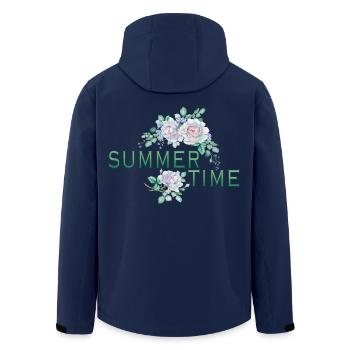 Roses - Men’s Recycled Softshell Jacket by Stanley/Stella - navy - Back - AI Model Male 185 light (185cm)