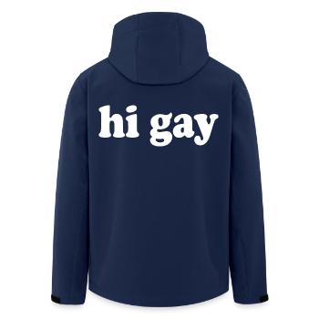 Schwul - Recycelte Männer Softshell-Jacke von Stanley/Stella - Navy - Hinten - AI Model Male 185 light (185cm)