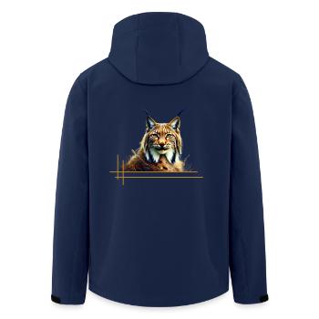 Magnificent lynx – The silent hunter of the forest - Men’s Recycled Softshell Jacket by Stanley/Stella - navy - Back - AI Model Male 185 light (185cm)