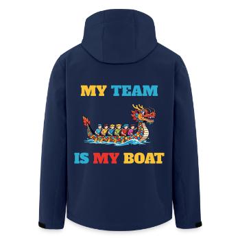 Mon équipe est mon bateau - Veste softshell homme en polyester recyclé Stanley/Stella - marine - Dos - AI Model Male 185 light (185cm)