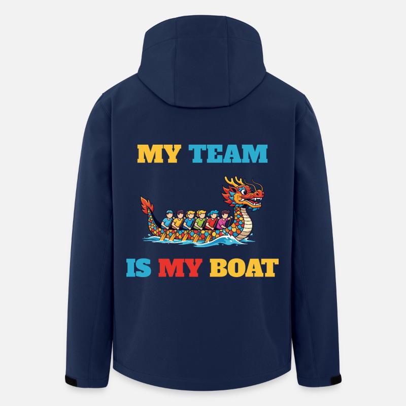 Mon équipe est mon bateau - Veste softshell homme en polyester recyclé Stanley/Stella - marine