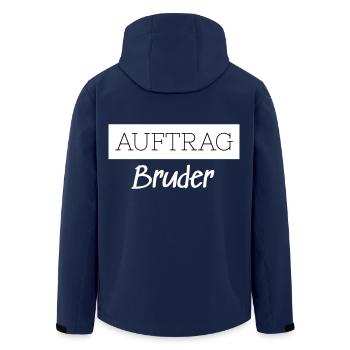 Order Brother Family Funny Gift - Men’s Recycled Softshell Jacket by Stanley/Stella - navy - Back - AI Model Male 185 light (185cm)
