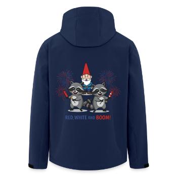 Raccoon 4th of July Fireworks Party - Men’s Recycled Softshell Jacket by Stanley/Stella - navy - Back - AI Model Male 185 light (185cm)