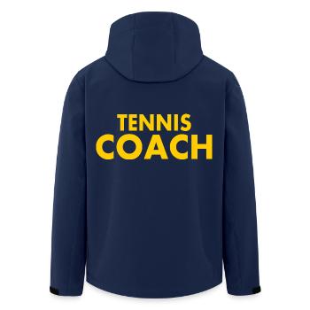 Tennis coach - Men’s Recycled Softshell Jacket by Stanley/Stella - navy - Back - AI Model Male 185 light (185cm)