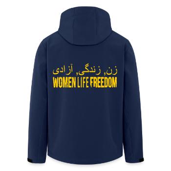 Women life freedom iran - Men’s Recycled Softshell Jacket by Stanley/Stella - navy - Back - AI Model Male 185 light (185cm)