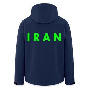 Iran - Men’s Recycled Softshell Jacket by Stanley/Stella - navy - Back - AI Model Male 185 light (185cm)
