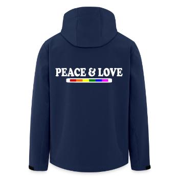 Peace and love - Men’s Recycled Softshell Jacket by Stanley/Stella - navy - Back - AI Model Male 185 light (185cm)